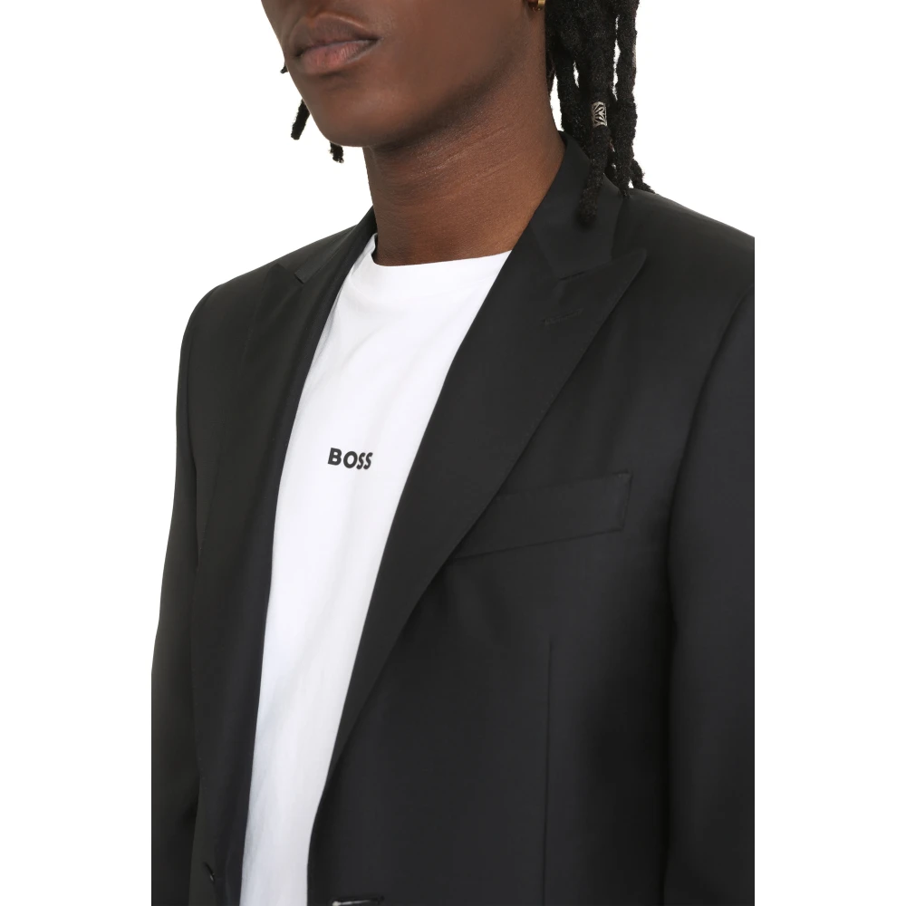 Canali Klassiek wollen pak Black Heren