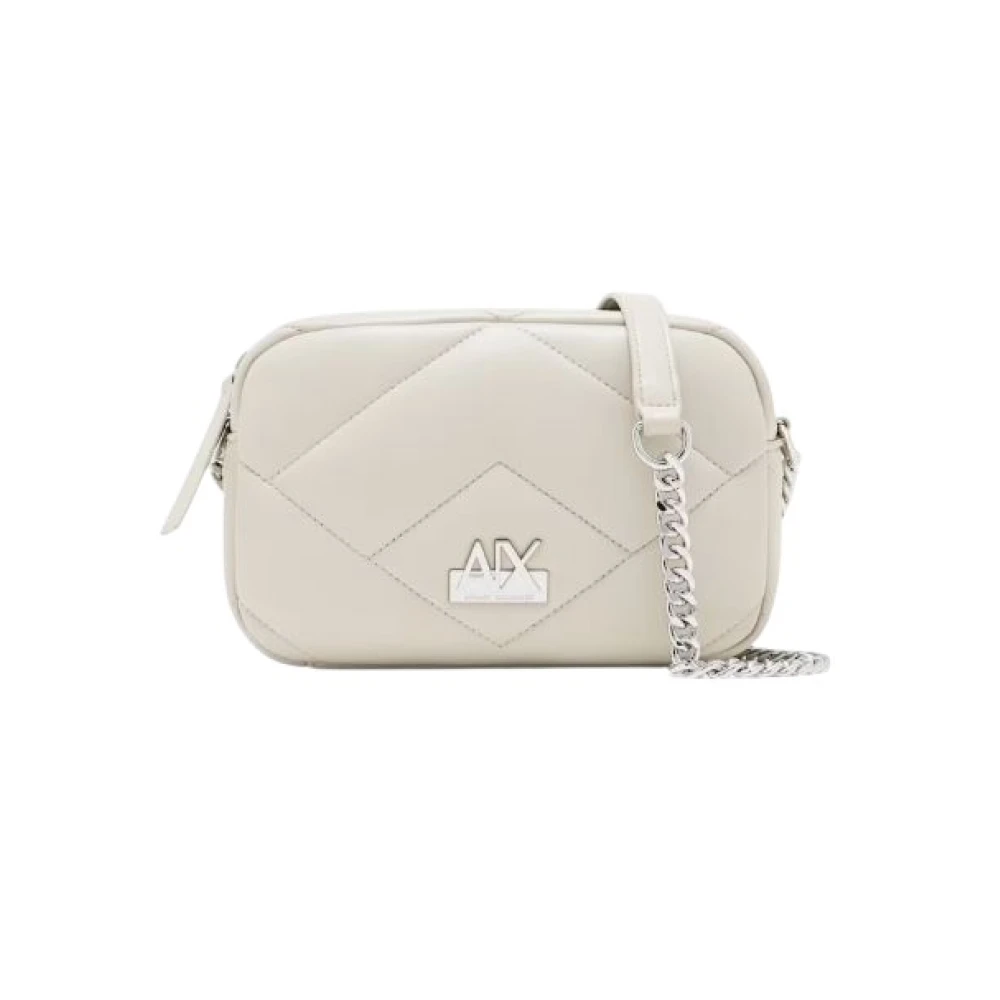 Armani Exchange , Cross Body Bags, Female, Beige, One Size, Quilted Shoulder Bag