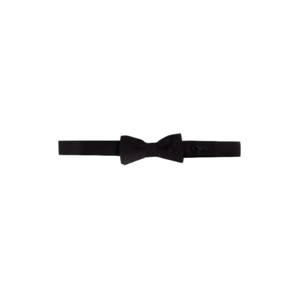 Emporio Armani Boys Black Bowties & Ties, L, Silk Butterfly Bow Tie