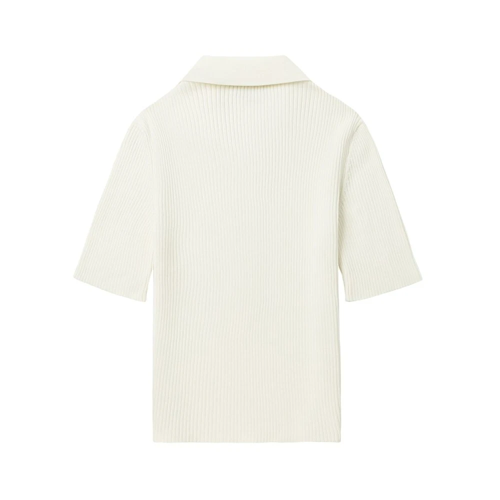A.p.c. Witte Polo Kraag Sweater White Dames