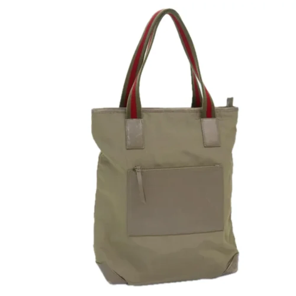 Gucci Vintage Pre-owned Nylon totes Beige Dames
