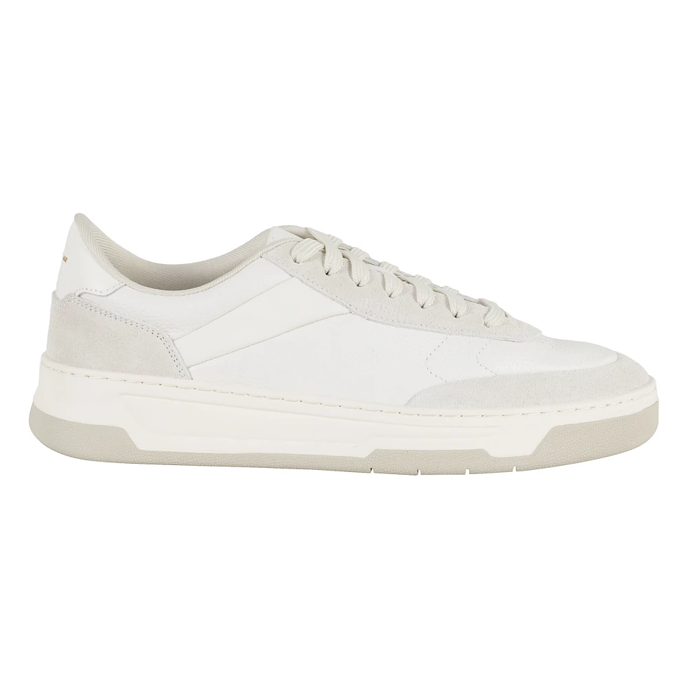 Hugo Blauwe Leren Tennisschoenen Heren Schoenen Wit