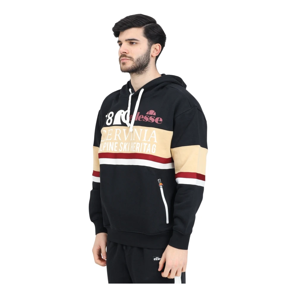 Ellesse Sportieve hoodie met alpine ski-graphics Black Heren