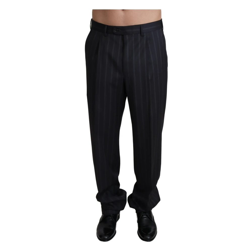 Dolce & Gabbana Men's Gray Suit Trousers, M, Wool Blend Formal Trousers