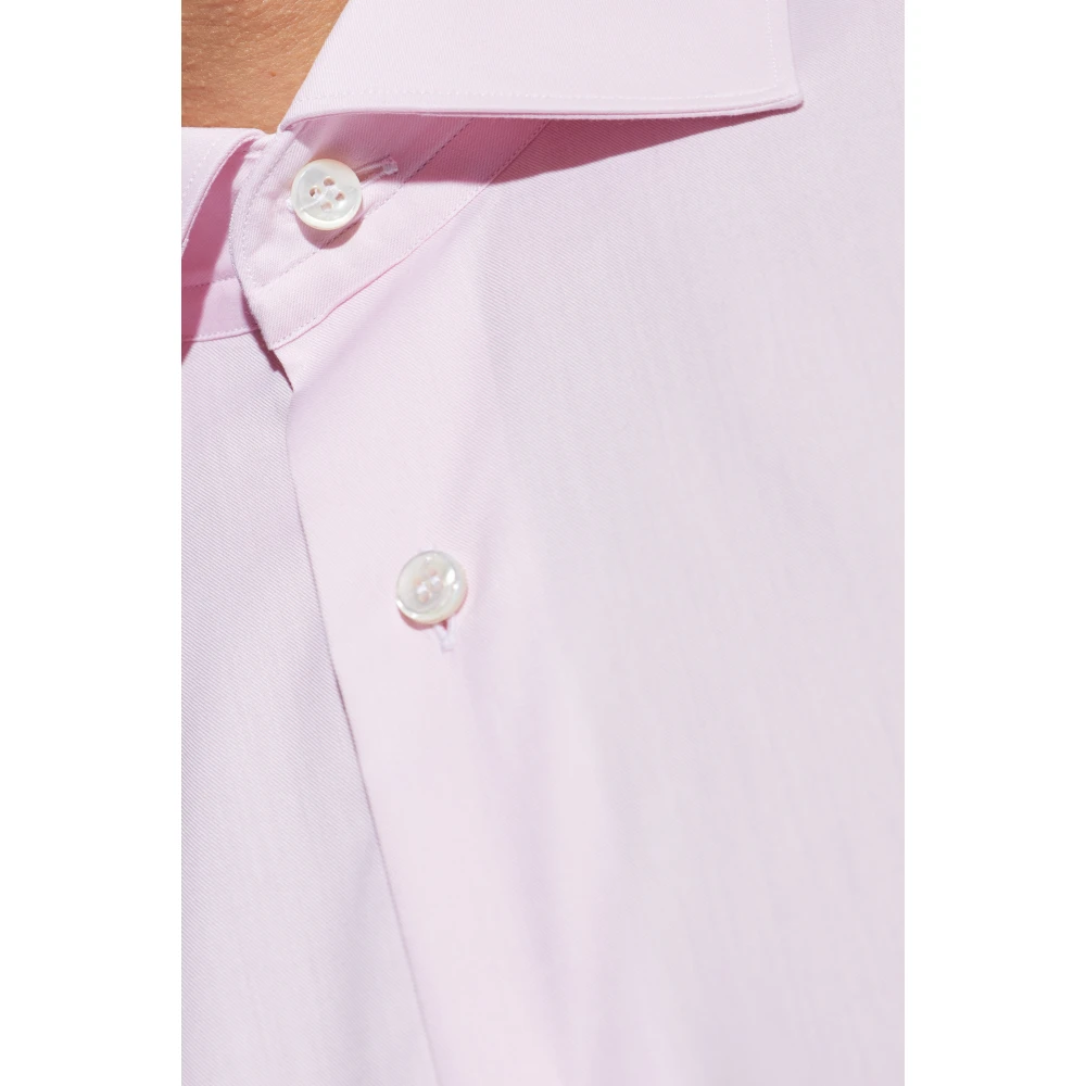 Brioni Katoenen overhemd Pink Heren