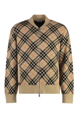 Cashmere Cardigan med Dragkedja och Motiv
