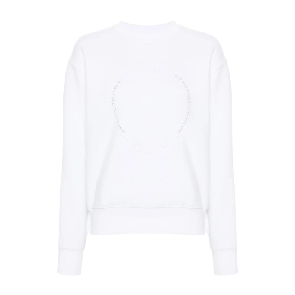 Calvin Klein Witte Sweatshirt Damesmode Ss24 White Dames