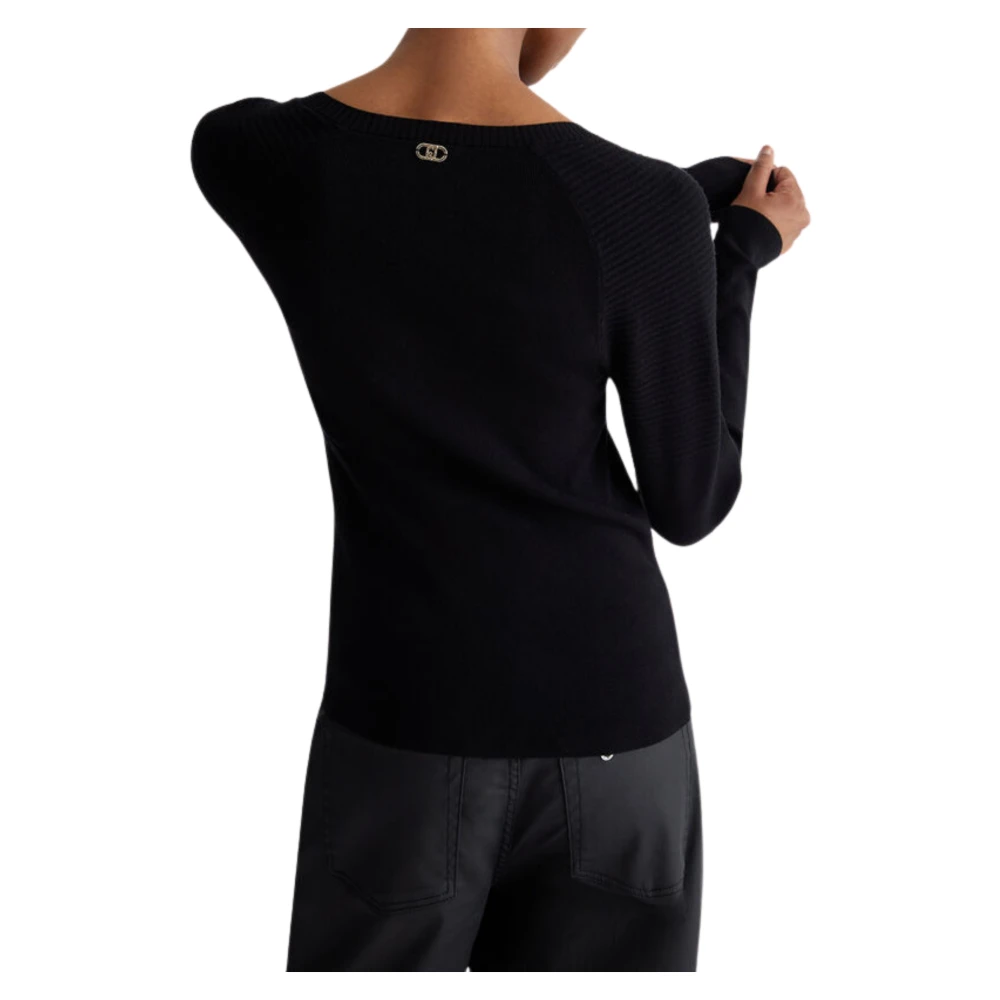 Liu Jo Zwarte Trui met Metalen Knopen Black Dames