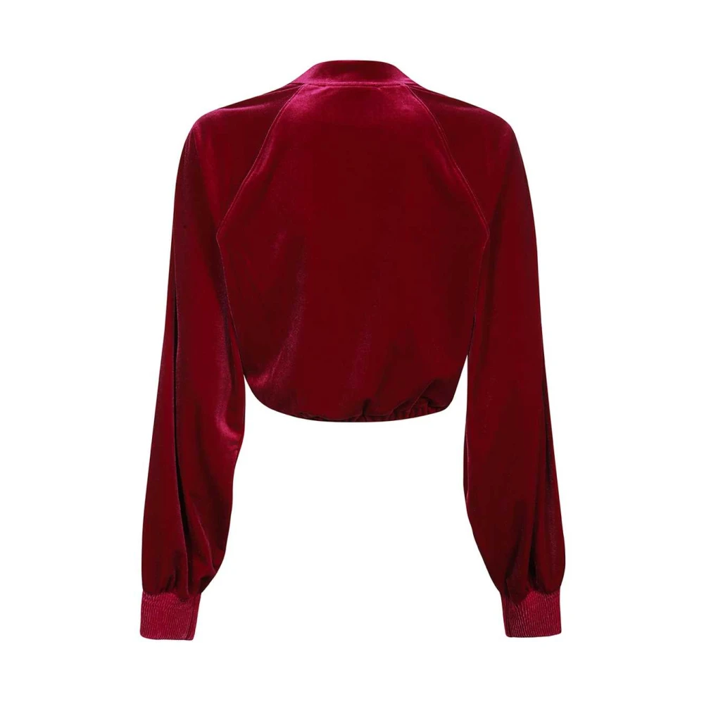 Versace Jeans Couture Logo Gestreepte Cropped Sweatshirt Red Dames