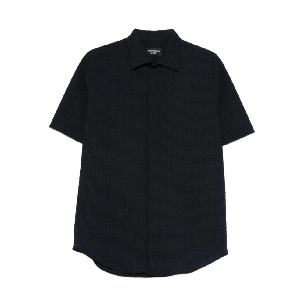 Emporio Armani Uomo Blu - Short Sleeve Camicie - Shirts - L