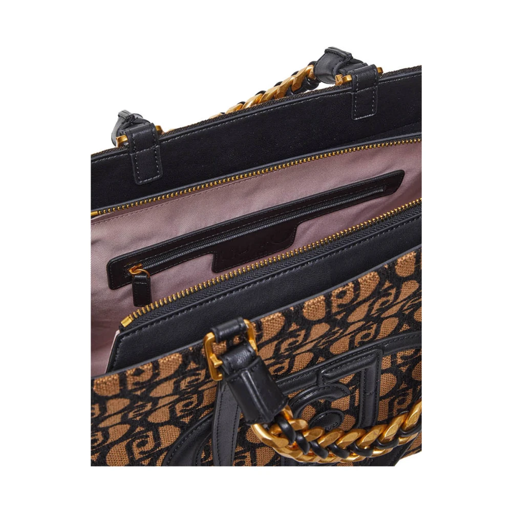 Liu Jo Bruine leren handtas met gouden details Brown Dames