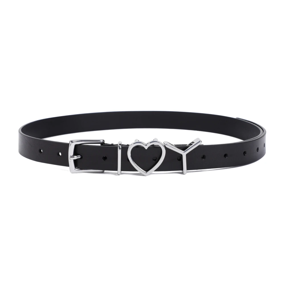 Y Project Zwart Hart Leren Riem Accessoires Black Dames
