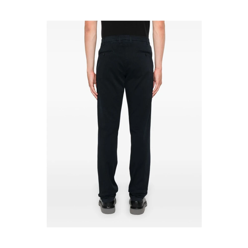 Canali Navy Blauwe Slim Fit Twill Broek Blue Heren