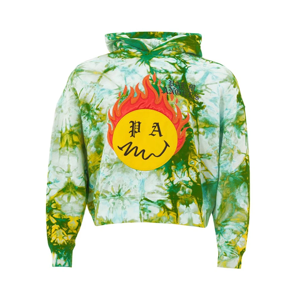 Palm Angels Men's Multicolor Colorful Cotton Hooded Sweatshirt With Smiley - Hoodies - Xs- Sweatshirts & Hoodies