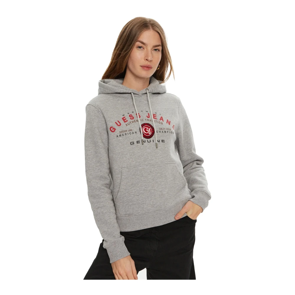 Guess Katoenen hoodie met logoprint Gray Dames