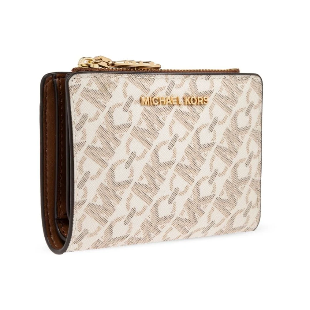 Michael Kors Chic Logo Print Portemonnee Beige Dames