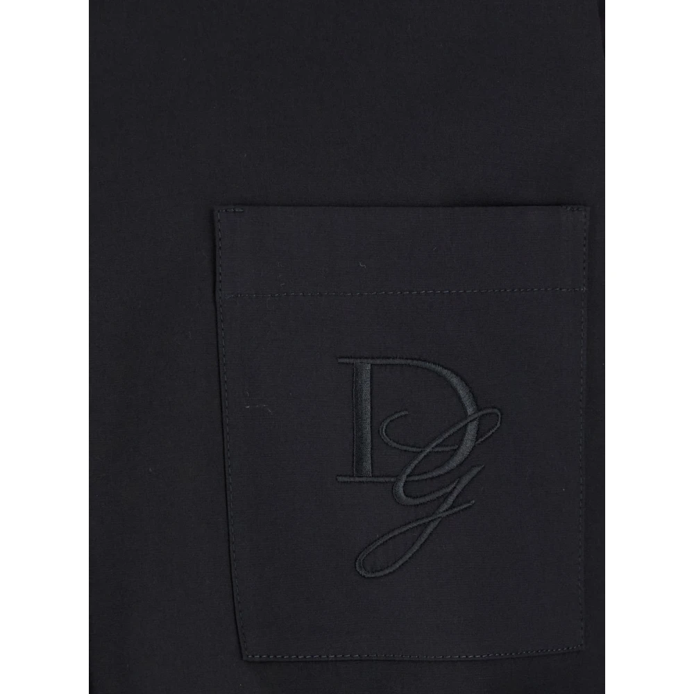 Dolce & Gabbana Zwarte Shirt met Patch Detail Black Heren