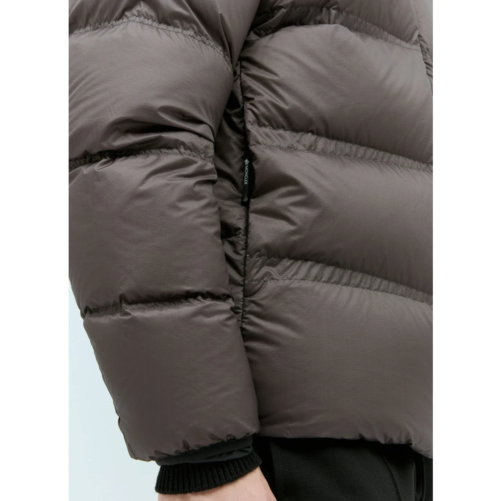 Moncler Ripstop Donsjack met Afneembare Capuchon Brown Heren