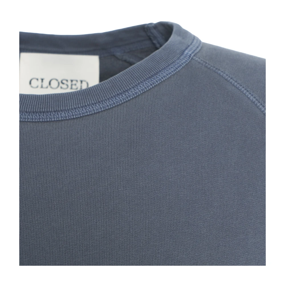 closed Blauwe Logo Geborduurde Sweatshirt Blue Heren