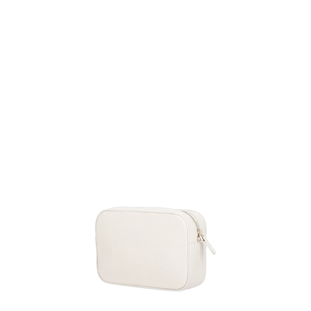 Coccinelle Ivoor Leren Schoudertas met Afneembare Band Beige Dames