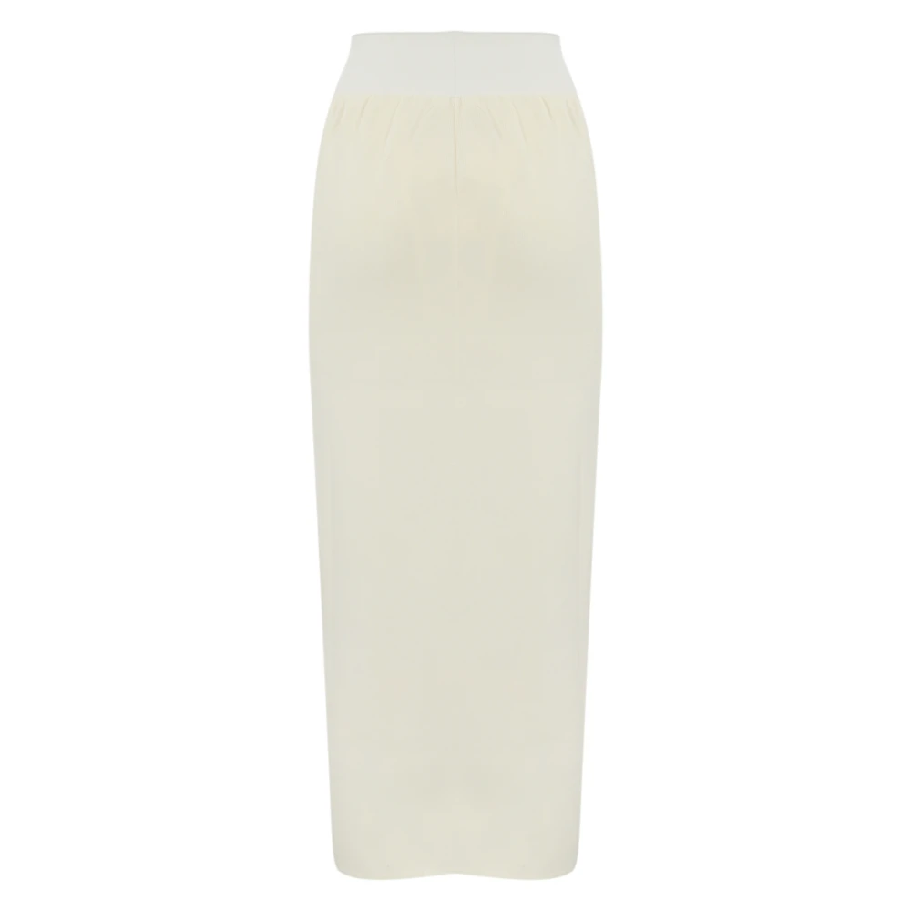 Liviana Conti Grijze Midi Rok met Geribbelde Taille Beige Dames