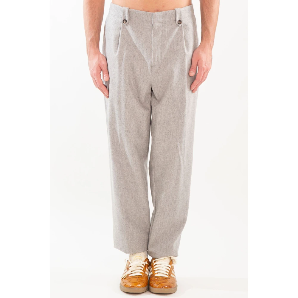Eleventy Cashmere Flannel Overshirt Suit Gray Heren