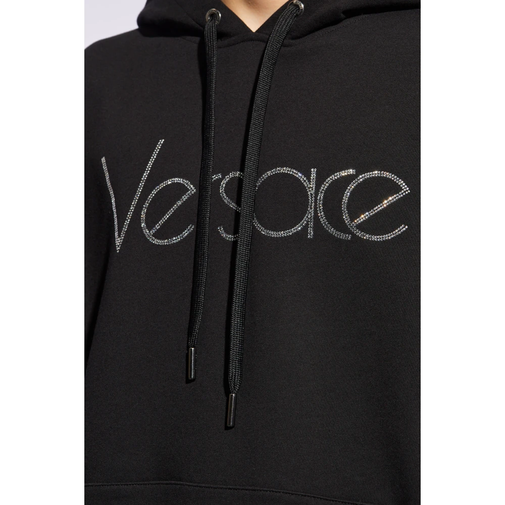 Versace Hoodie met logo Black Heren