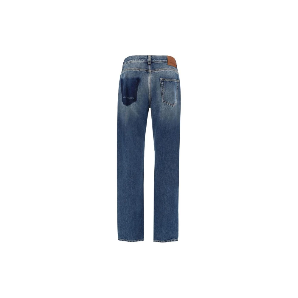 alexander mcqueen Blauwe Straight Leg Jeans Blue Heren
