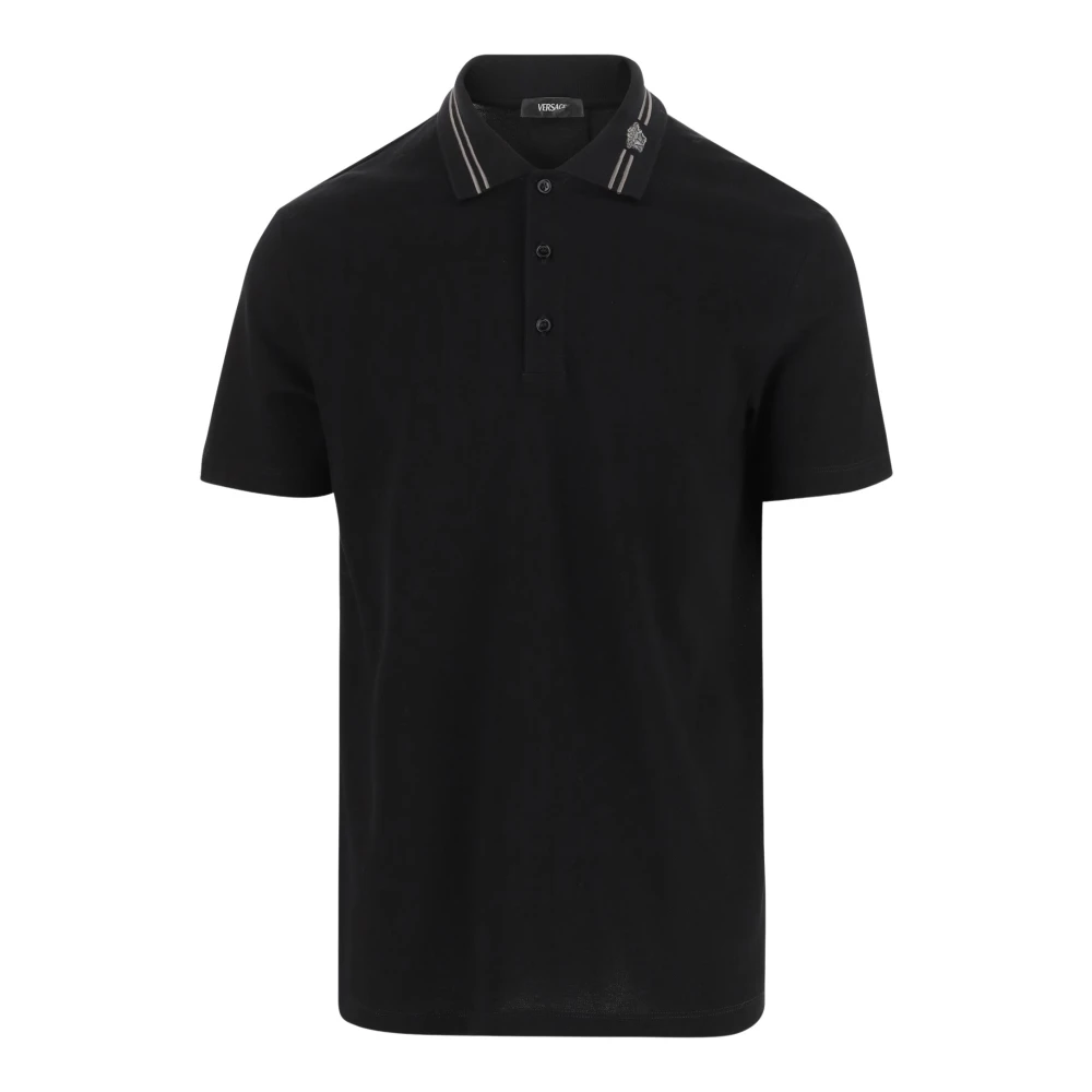 Versace Zwarte T-shirts en Polos Black Heren