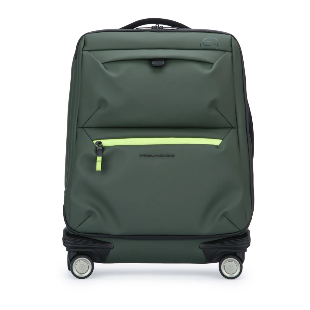 Piquadro Slimme Handbagage met 4 Wielen Green Unisex