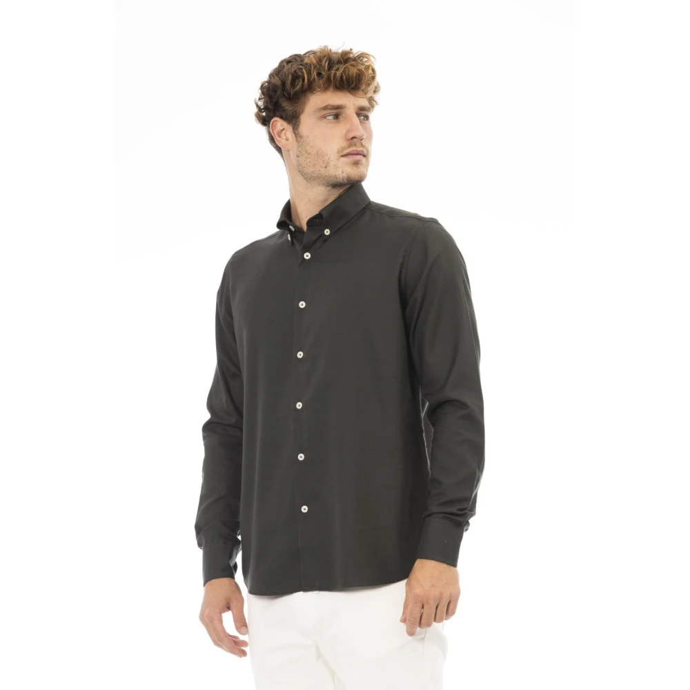 Baldinini Button-down Shirt Korte Mouw Green Heren