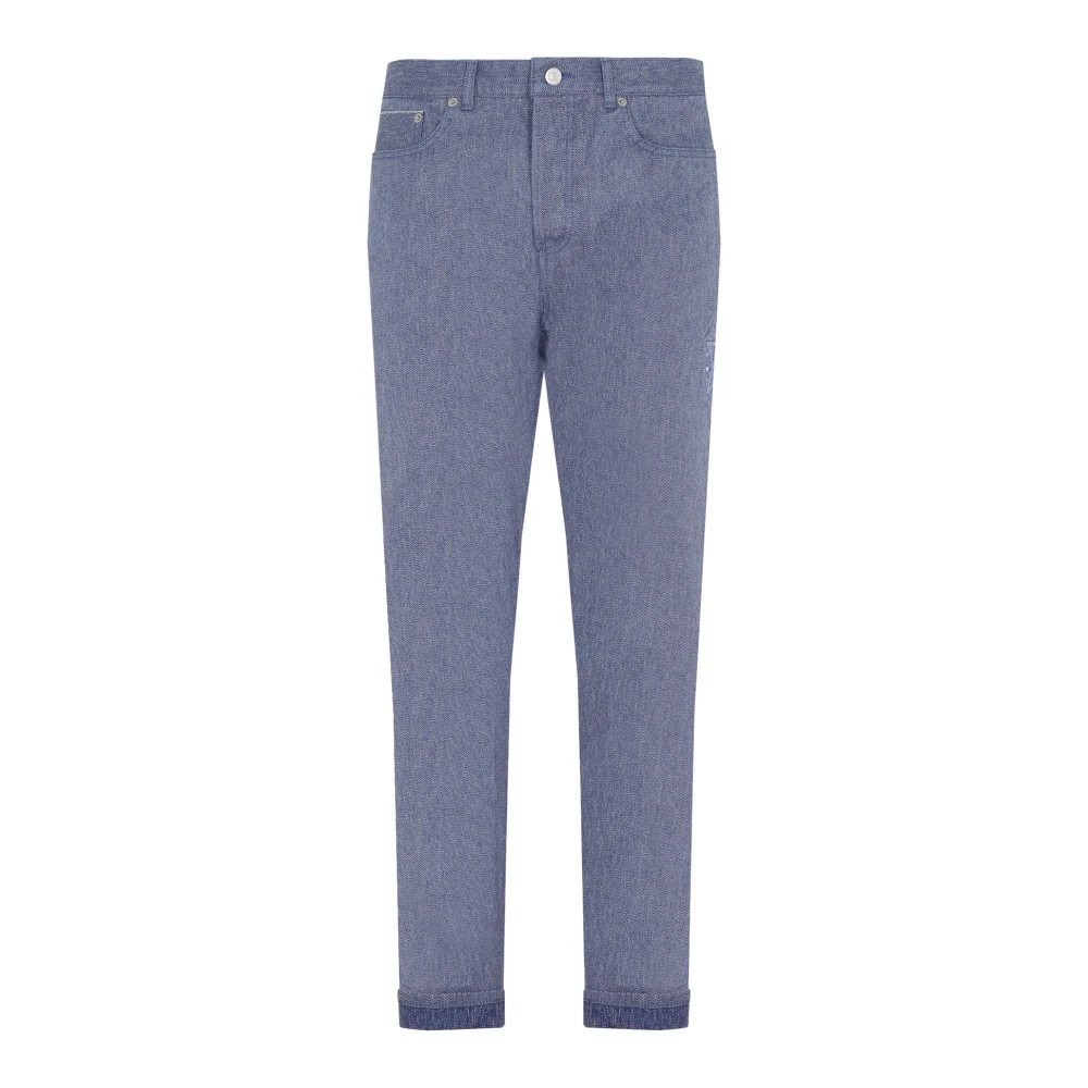 Dior Blauwe Slim-fit Katoenen Jeans Blue Heren