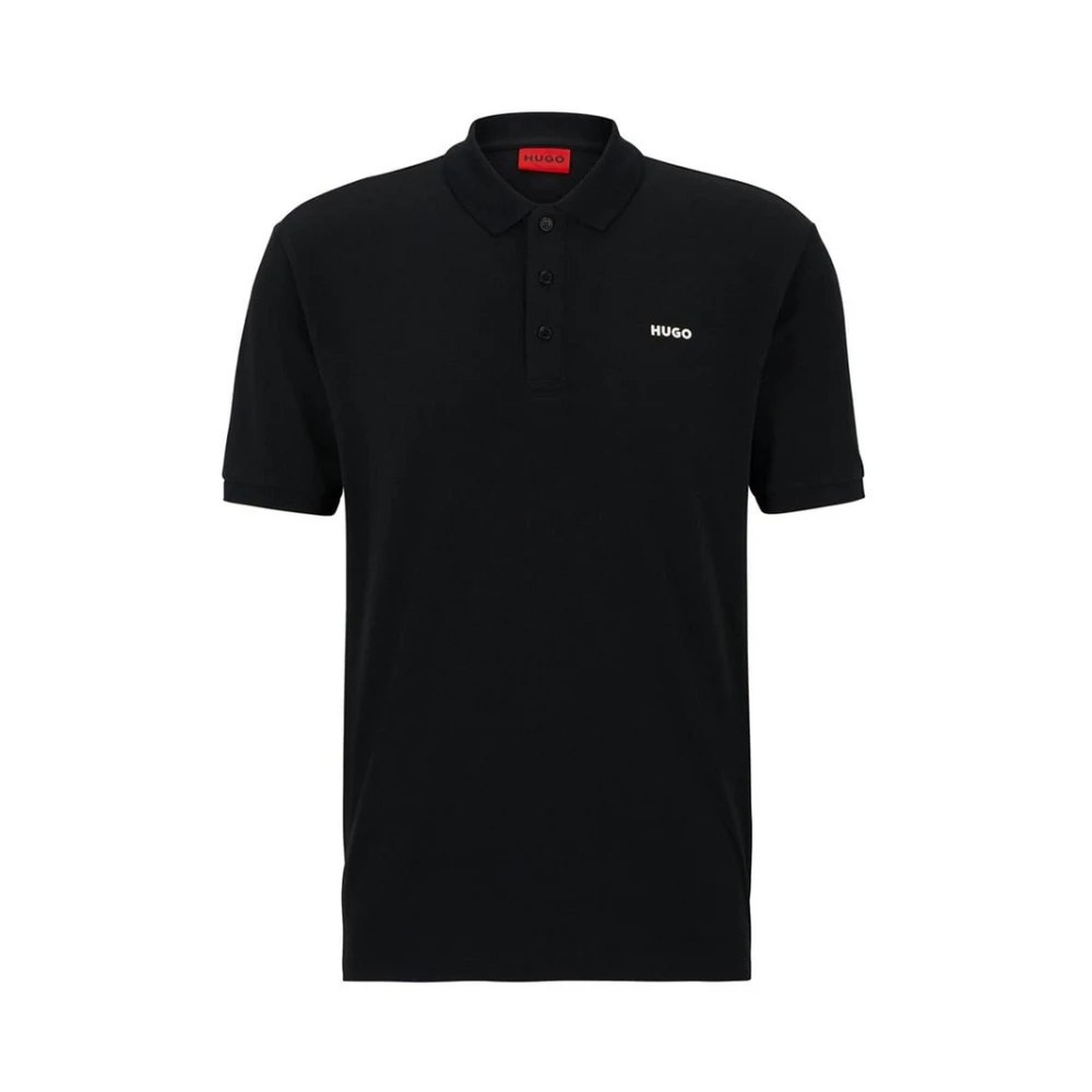 Hugo Men's Black Polo Shirts, 2XL, Short-Sleeved Polo Shirt For