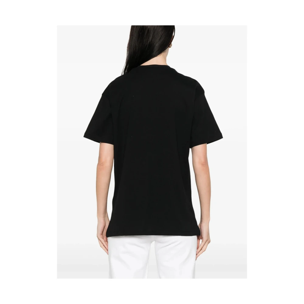 Elisabetta Franchi Zwart Crew Neck T-shirt Black Dames