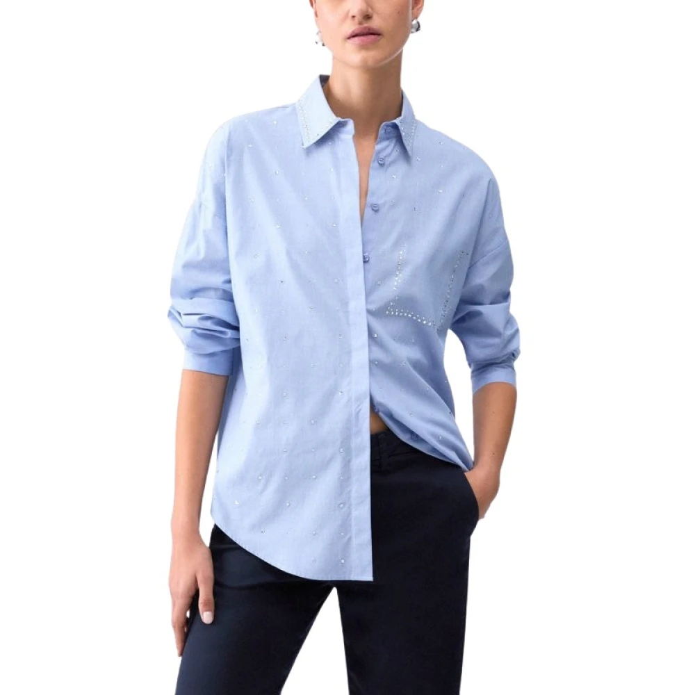 Liu Jo Women's Blue Shirts, L, Rhinestone Shirt
