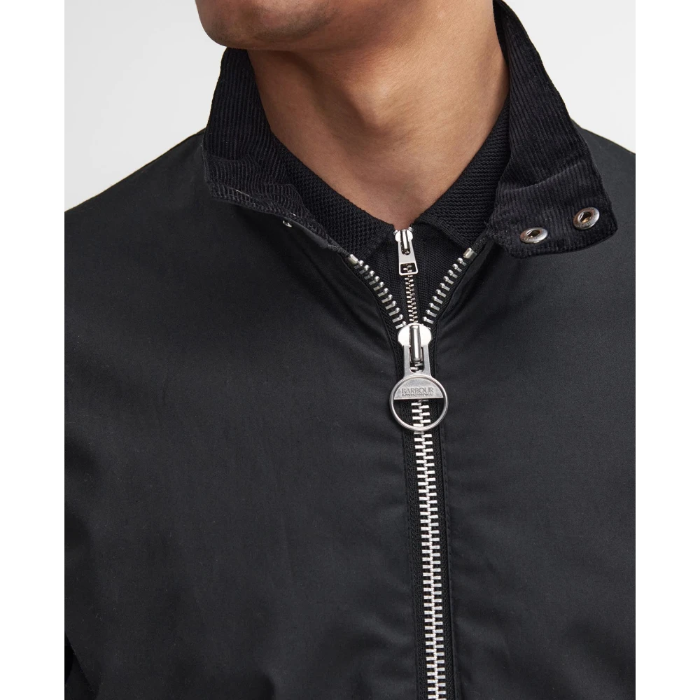 Barbour Harrington Lutlaw Waxed Jacket Black Heren