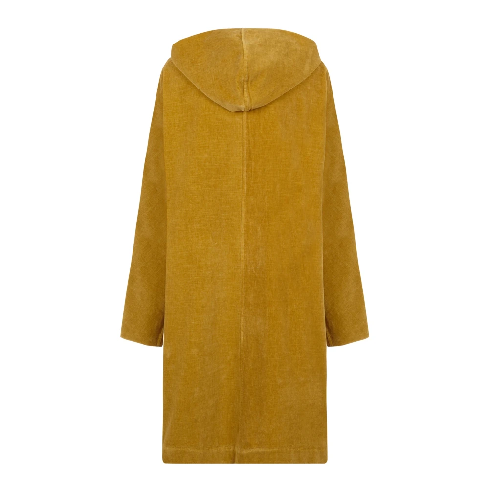 Cortana Gouden Velvet Oversize Parka Hoodie Yellow Dames