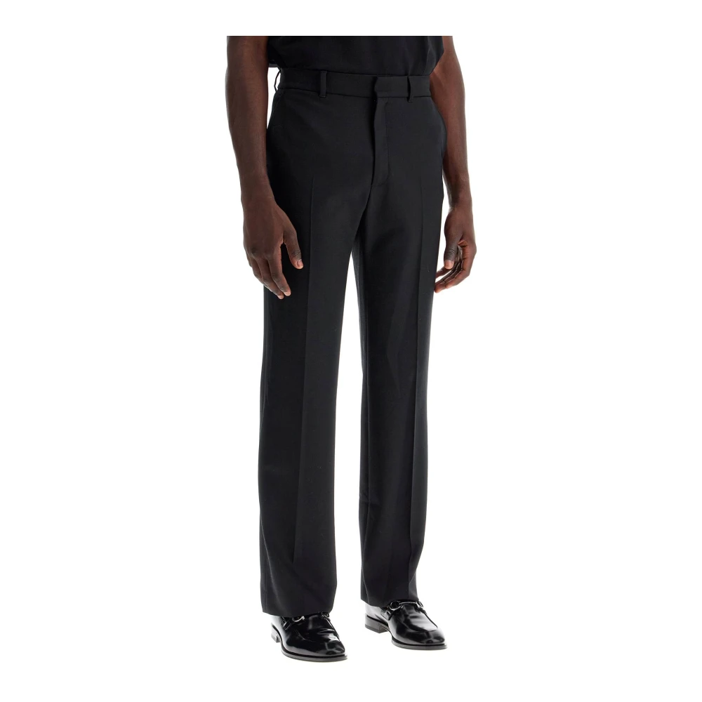 Casablanca Slim Fit Wollen Cigarette Broek Black Heren