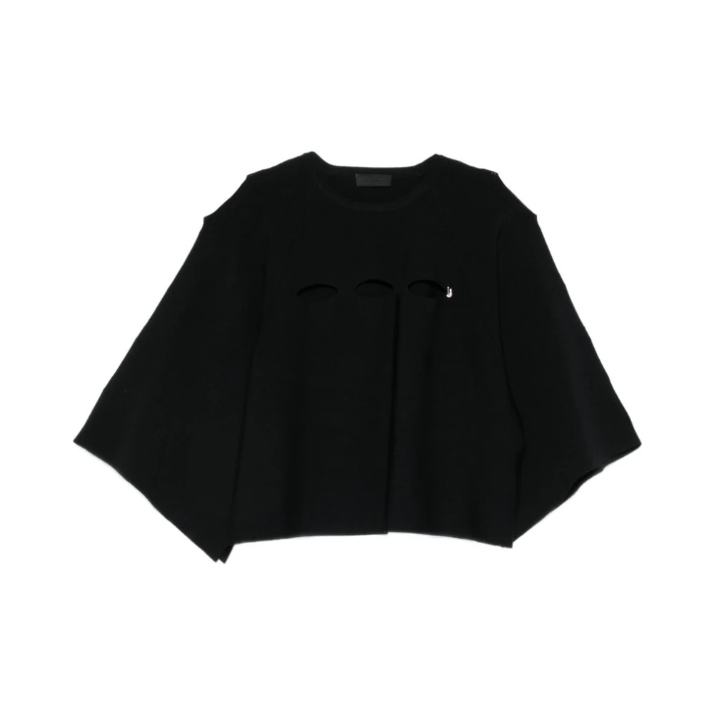 Liu Jo Women's Black Round-Neck Knitwear, L, Round-Neck Knitwear