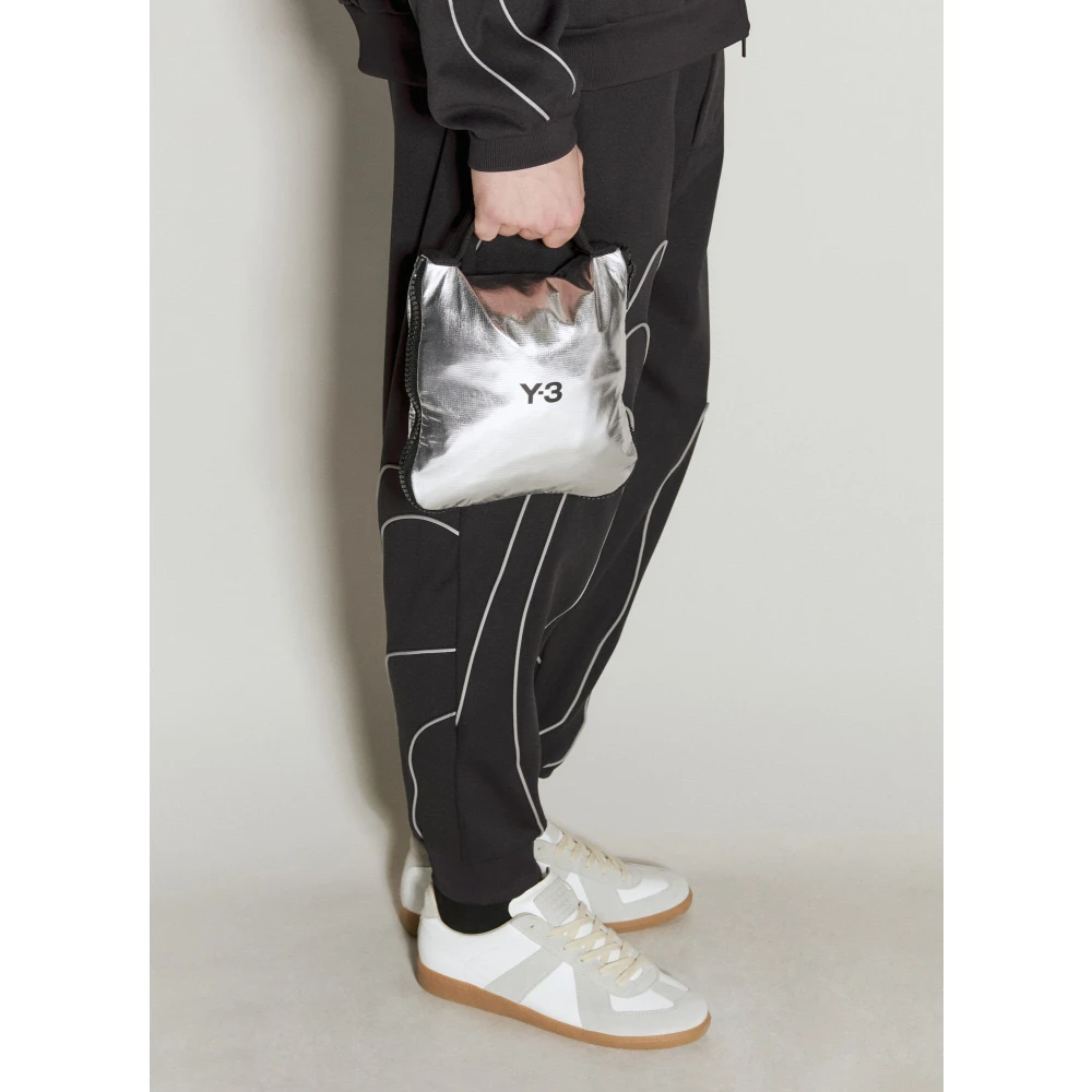Y-3 Metallic Strandtas met Badstof Voering Gray Dames