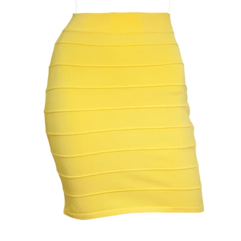 Balmain Pre-owned Fabric bottoms Yellow Dames