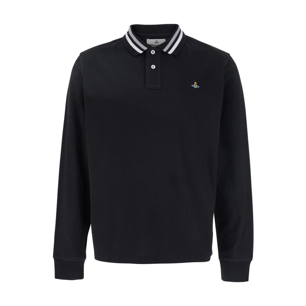 Vivienne Westwood Zwart Poloshirt met Orb Logo Black Heren