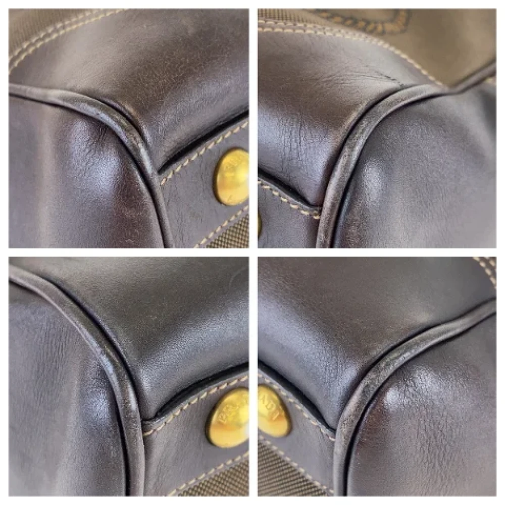 Prada Vintage Pre-owned Canvas prada-bags Brown Dames