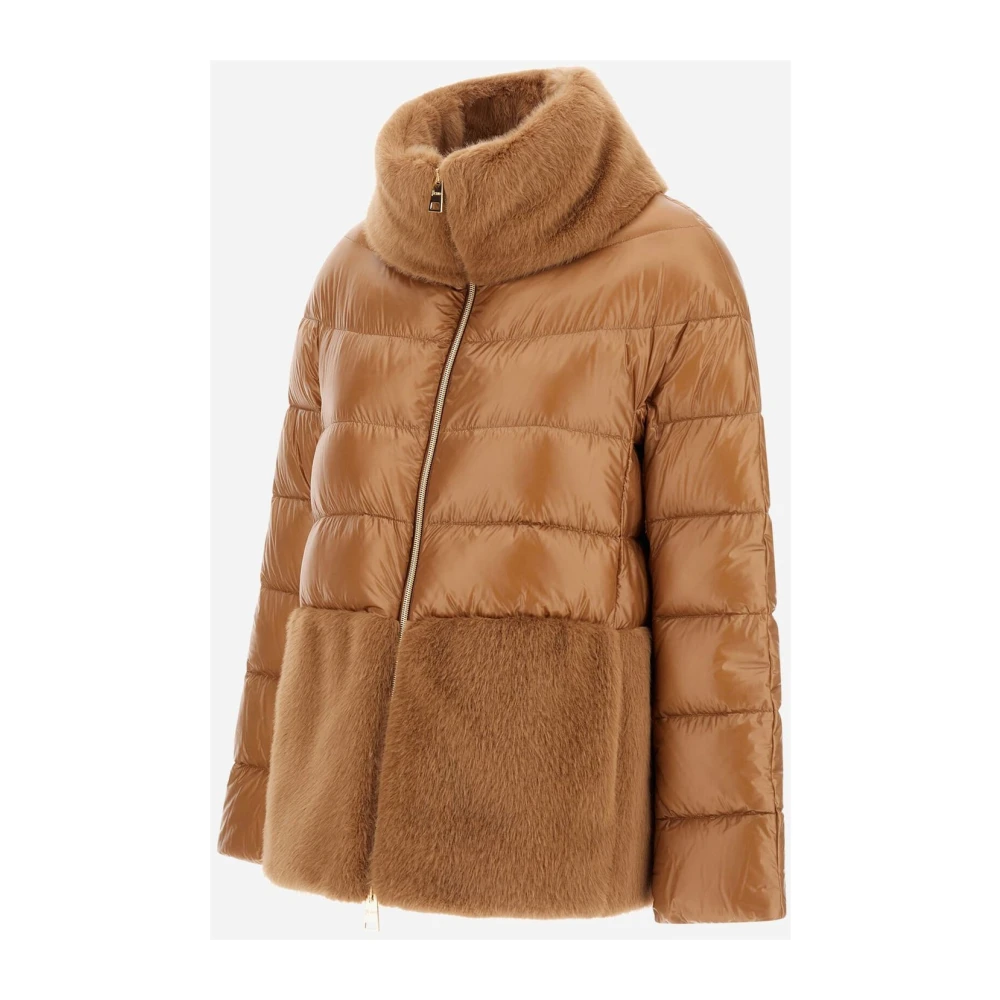 Herno Ultralight Faux Fur Damesjas Brown Dames