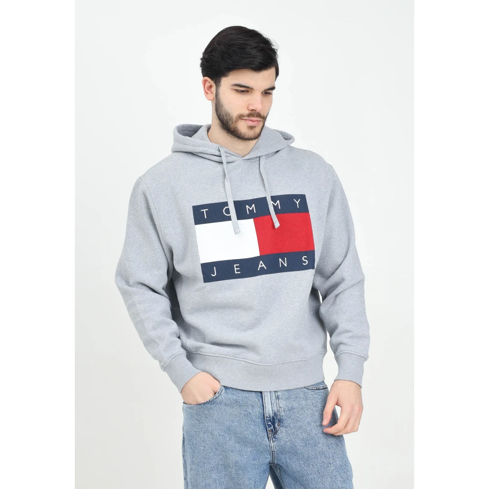 Tommy Jeans Grijze Hoodie Sweater Casual Lente Zomer Gray Heren
