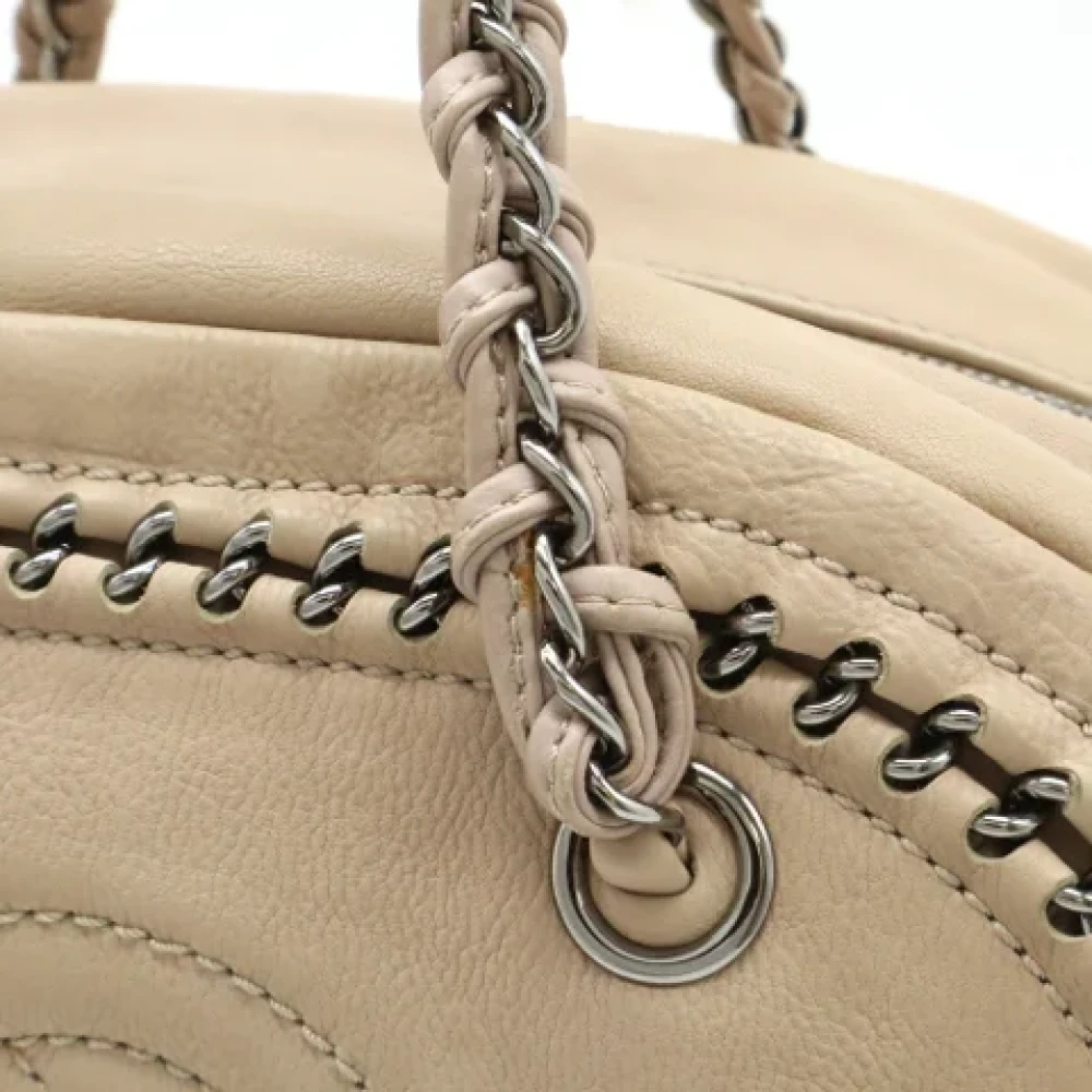 Chanel Vintage Pre-owned Leather chanel-bags Beige Dames