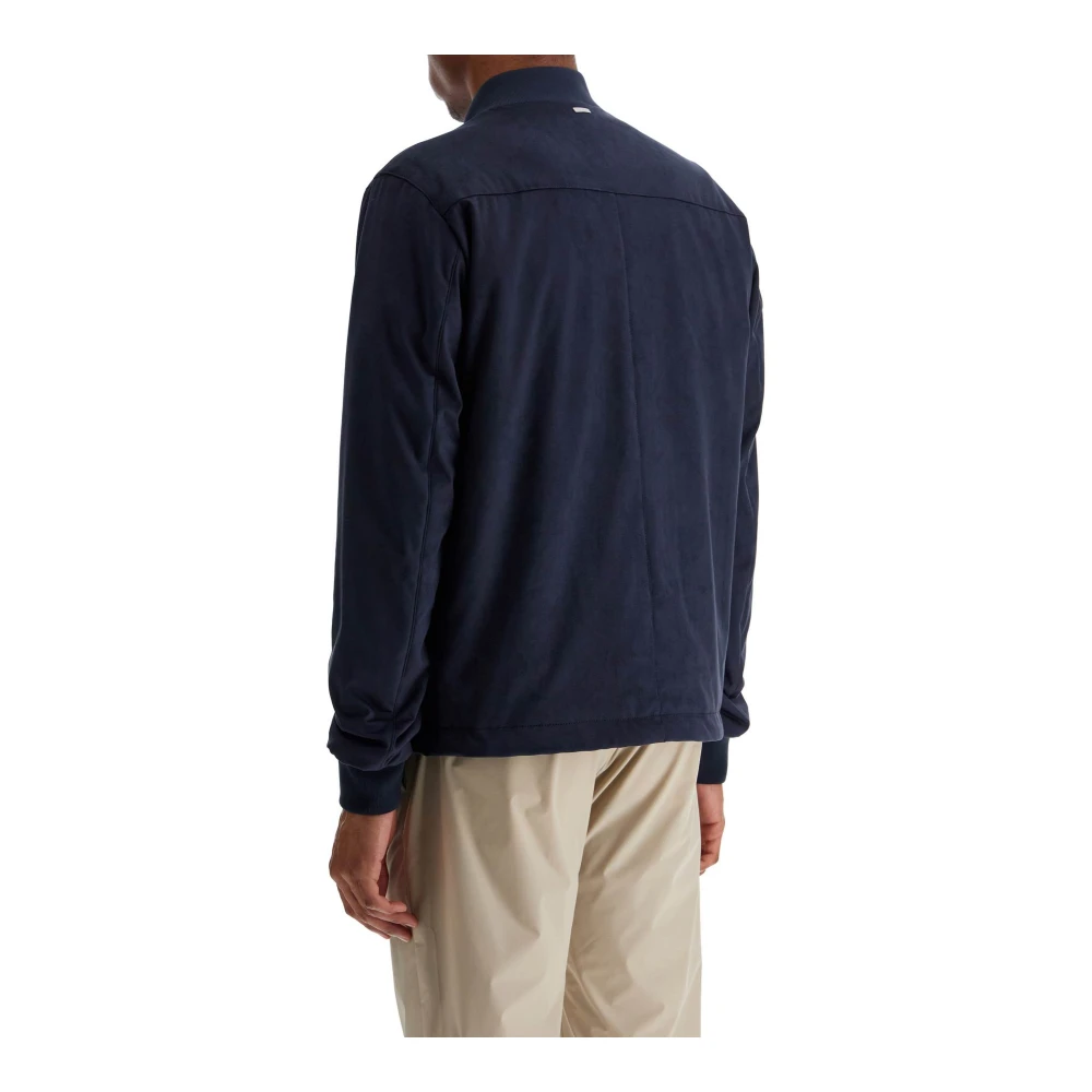 Herno Stijlvolle Suede Bomberjack Blue Heren