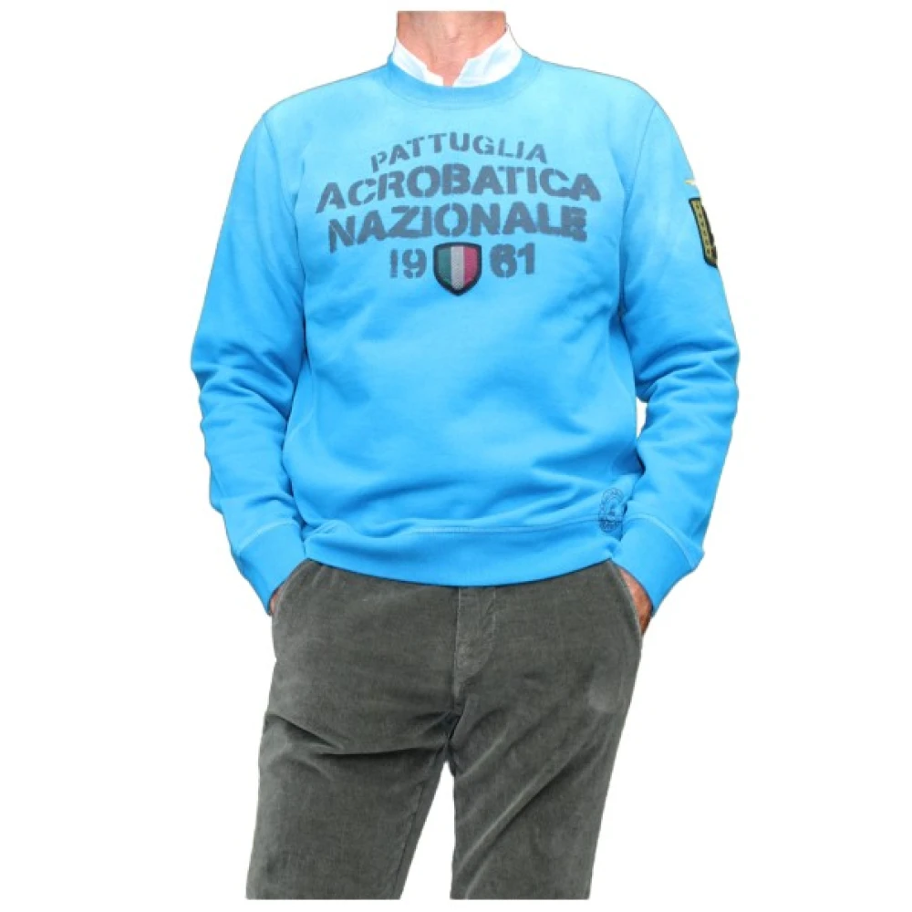 Aeronautica militare Vintage Gewassen Sweatshirt Blue Heren