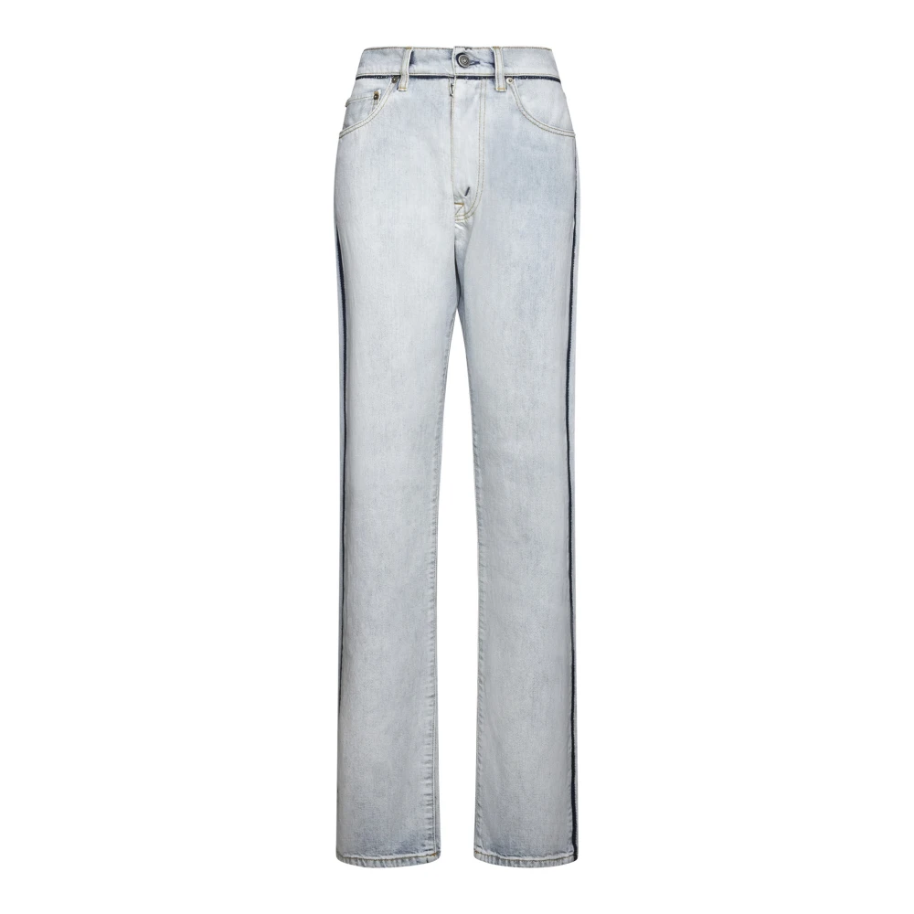 Maison Margiela Vervaagde Denim Jeans met Side Stripe Blue Dames