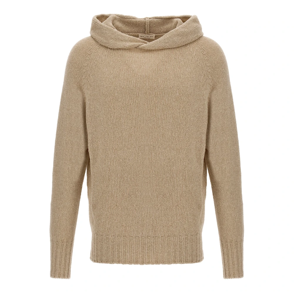Ma'ry'ya Beige Hoodies, Male, Xl, Hooded Side-Split Jumper